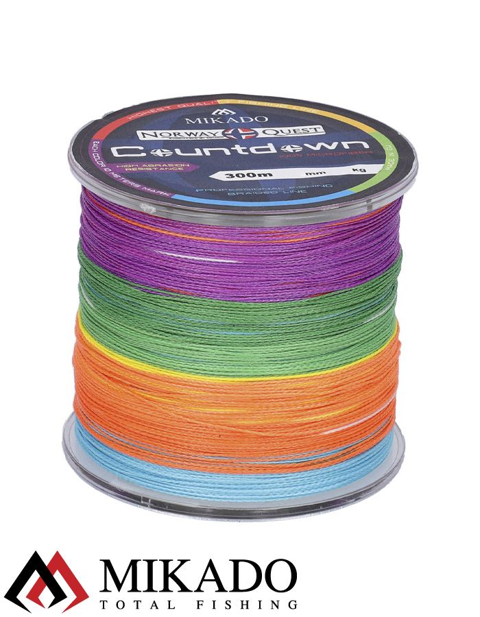 Плетеный шнур Mikado NORWAY QUEST COUNTDOWN 0,18 (300 м)-14,50 кг.